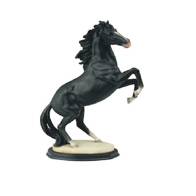 Q-Max 14"H Wild Black Mustang Standing Statue Home Decoration Figurine