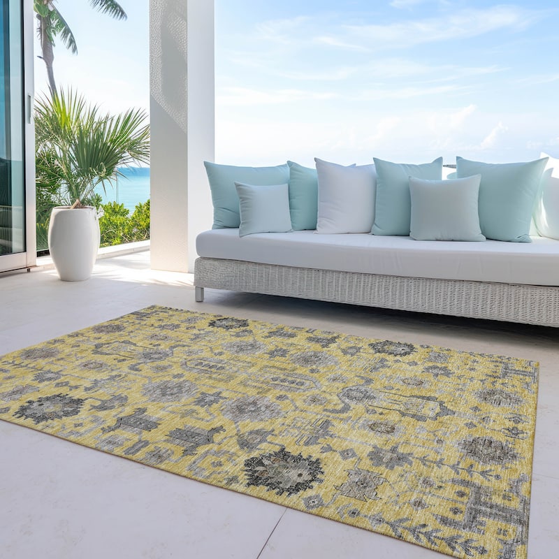 Machine Washable Indoor/ Outdoor Chantille Boho Rug