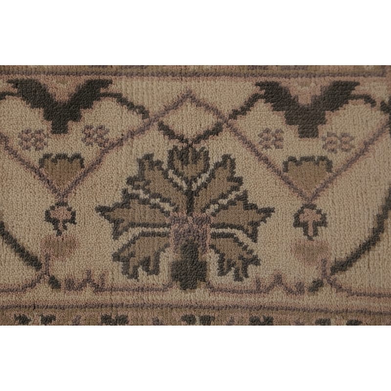 Earth Tone Oushak Indian Rug Hand-Knotted Wool Carpet - 8'0"x 9'9"