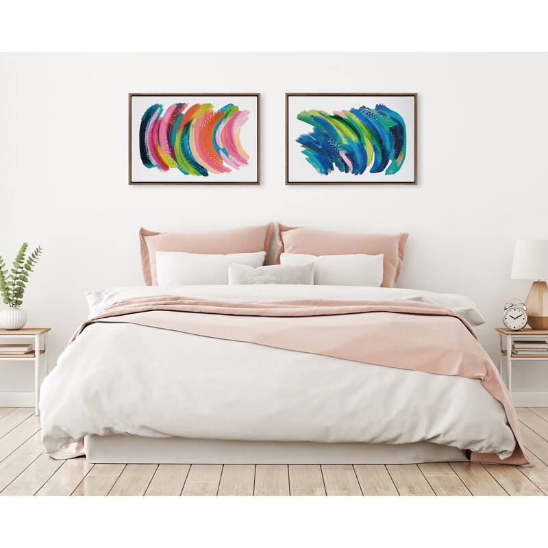 Kate and Laurel Sylvie Bright Abstract Framed Canvas By Jessi Raulet