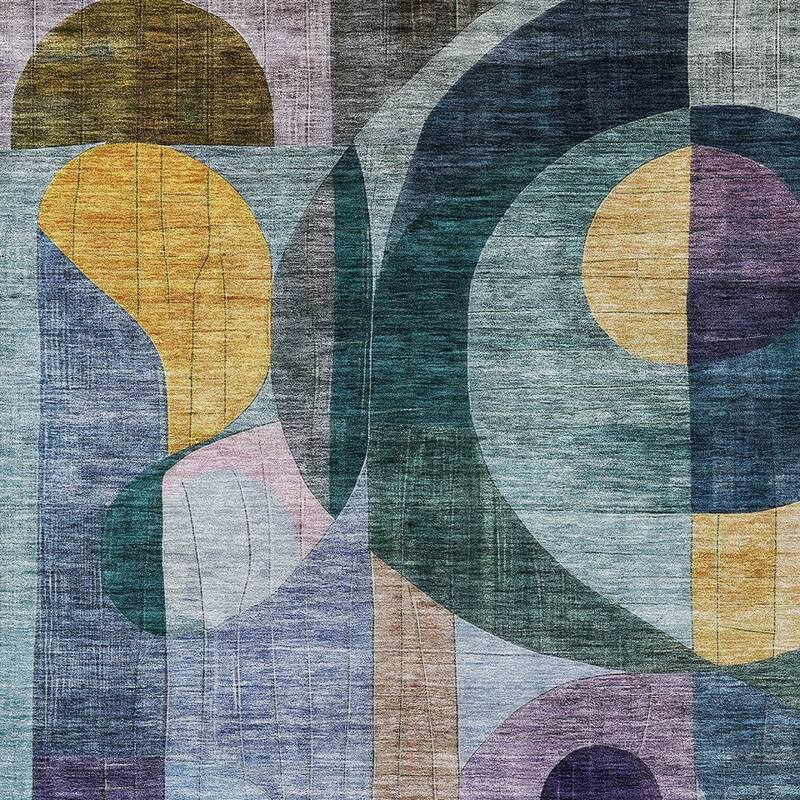 HomeRoots Abstract Transitional Rectangle Outdoor Rug