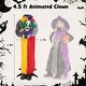 preview thumbnail 10 of 8, Costway 4.5FT Grins Animatronic Clown Halloween Decoration w/ - See Details