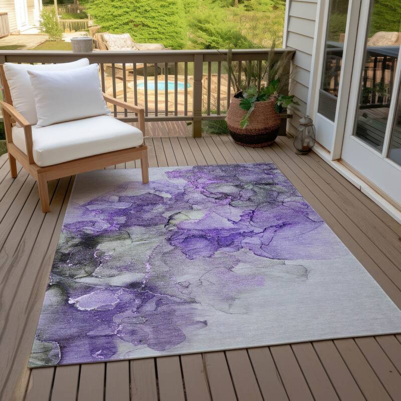 Almisi Artistic Abstract Weather Resistant Versatile Elegance Outdoor Rug