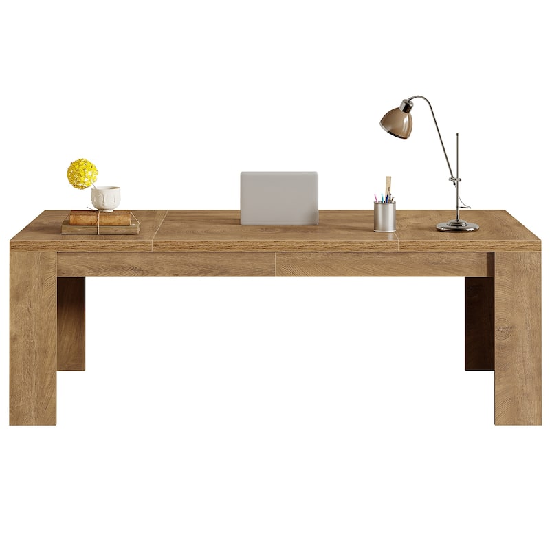 70.9-Inch Wooden Computer Desk, Large Farmhouse Executive Office Desk