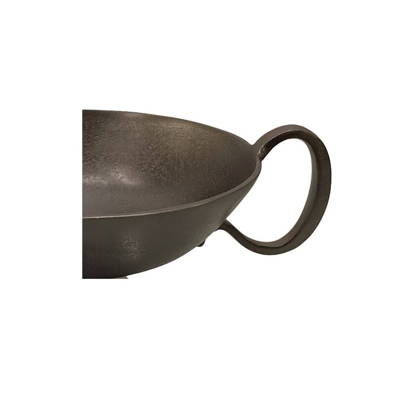 NADAAL STUDIOS Maelisette Antique Brass Decorative Bowl with Curved Handles