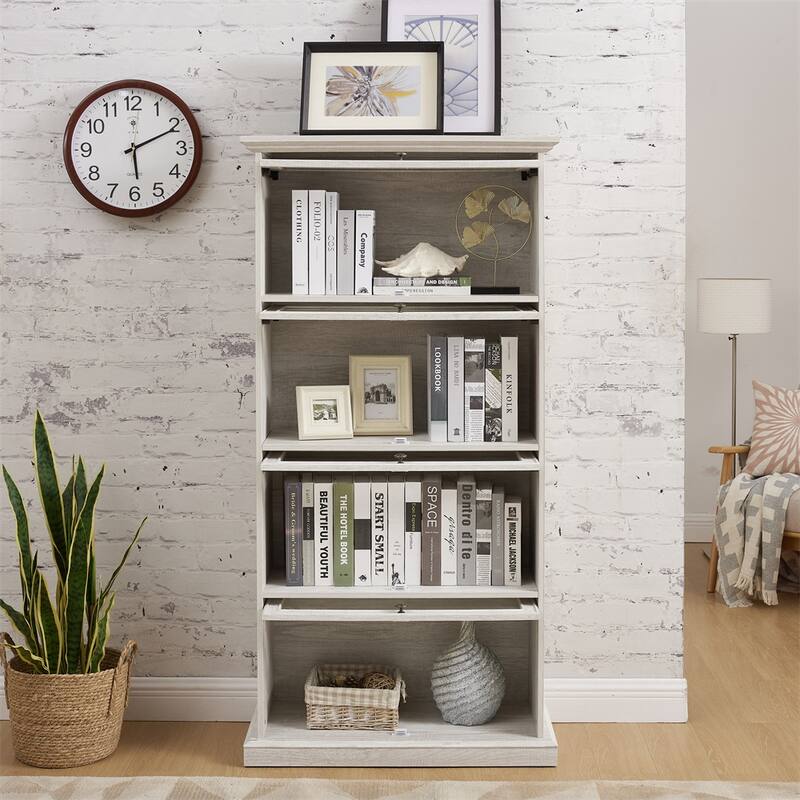 4 Tier Glass Display Cabinet for Living Room Storage Curio Cabinet