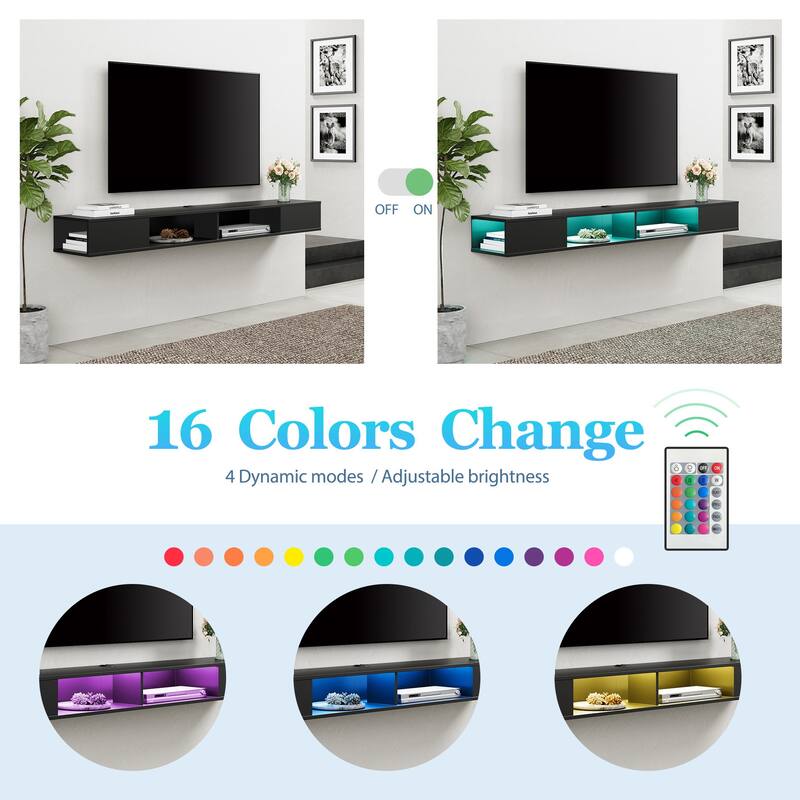 70 inch Floating TV Shelf for Wall, Entertainment Center for Living Room