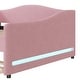 preview thumbnail 5 of 7, Teddy Fleece Full Size Upholstered Daybed with Light and Trundle