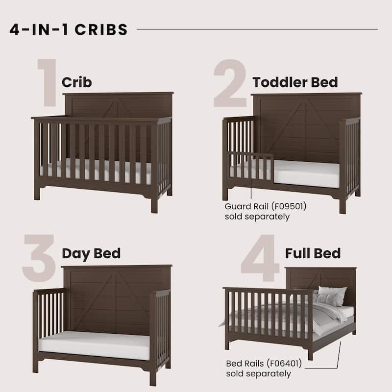Forever Eclectic Woodland 4-in-1 Convertible Baby Crib