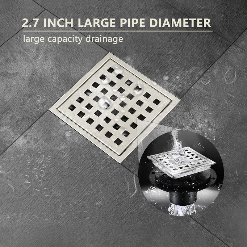 6" Square Shower Floor Drain