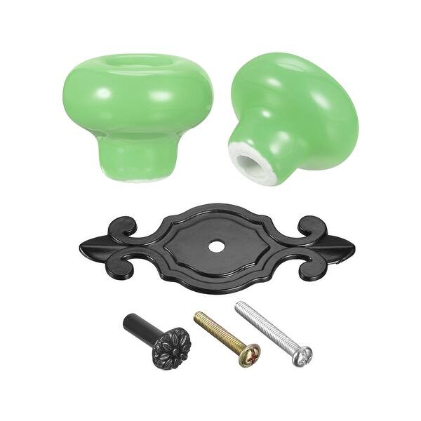 32x26mm Vintage Ceramic Drawer Knobs Pulls for Dresser 2Pcs - Matte Black  and Green - Bed Bath & Beyond - 36886386