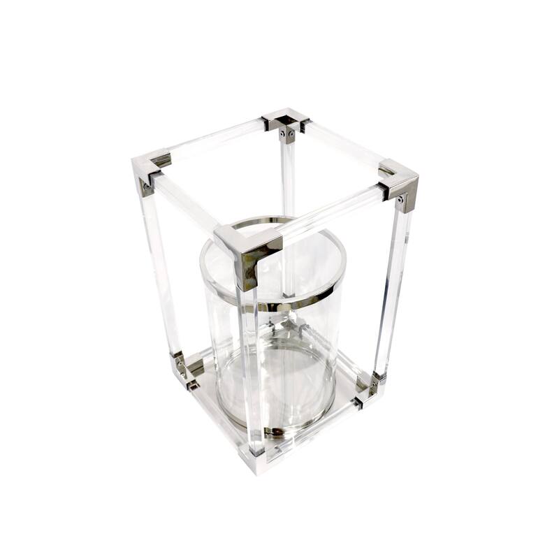Pasargad Home Soren Stainless Steel & Lucite Lantern