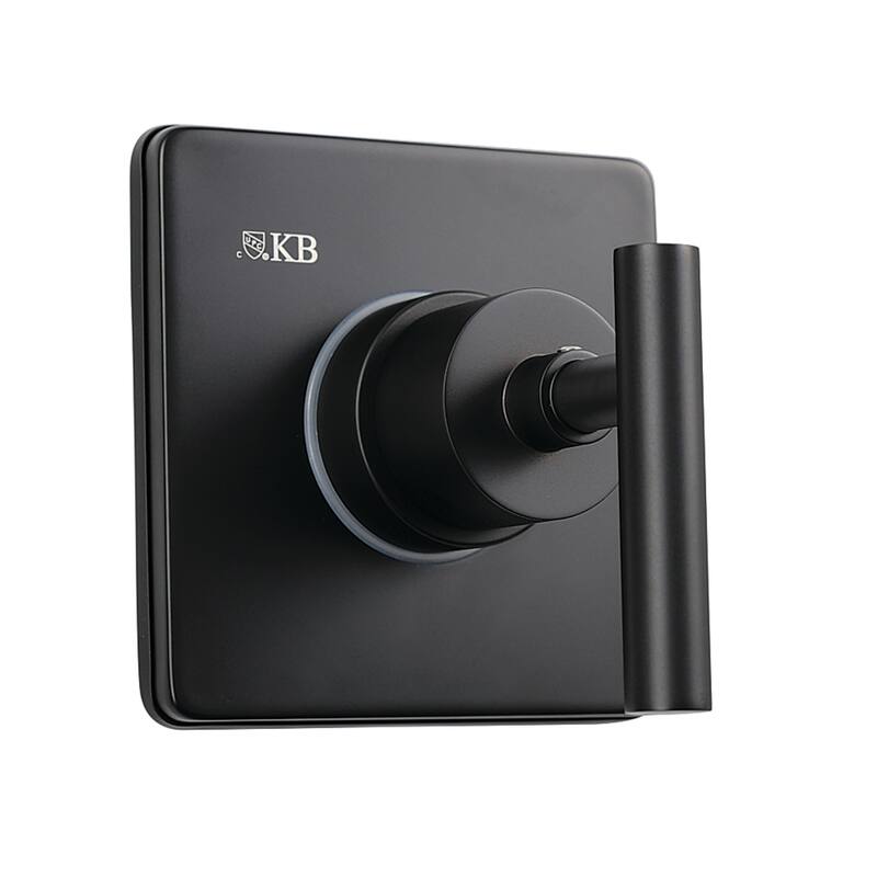 Kingston Brass Manhattan Single-Handle Three-Way Diverter Valve with Square Trim Kit - Matte Black