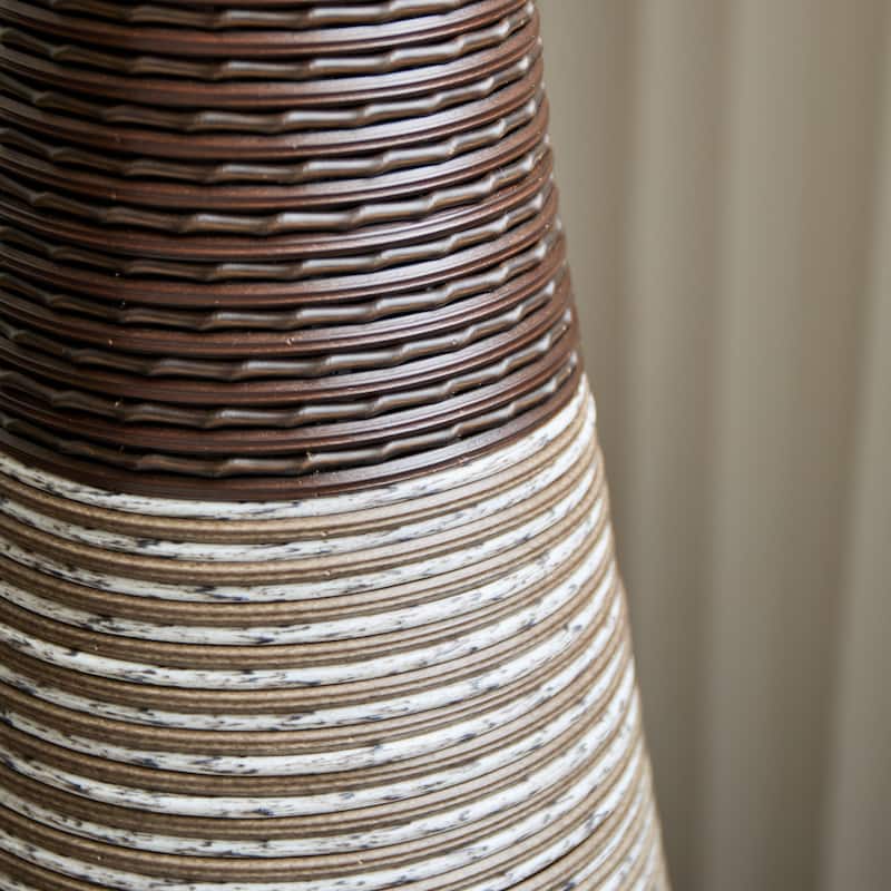 39" Tall Standing Designer Floor Vase - Durable Artificial Rattan - Stylish Home Decor Statement Piece