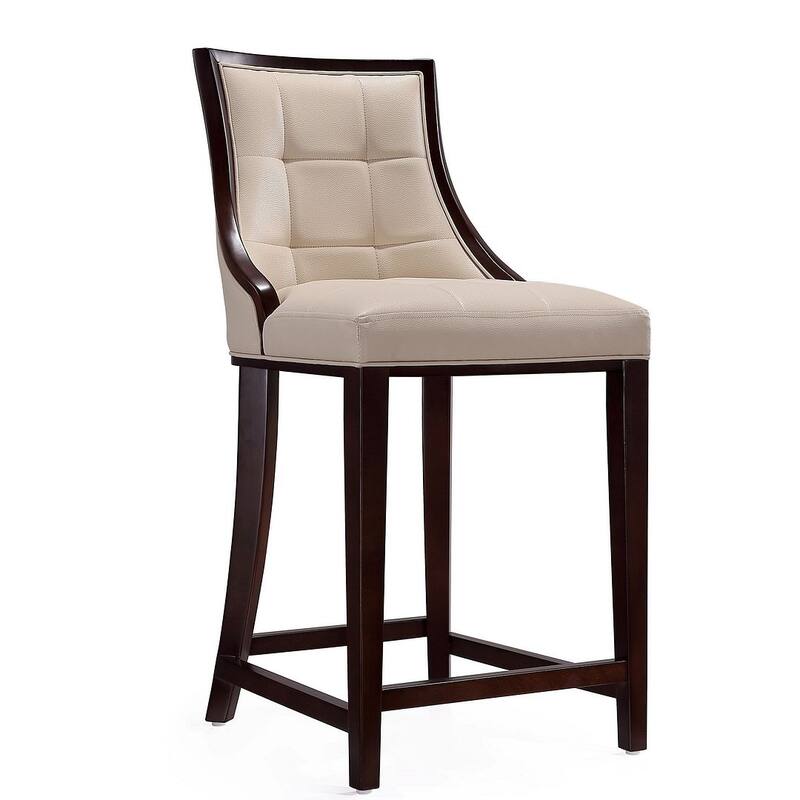 Manhattan Comfort Fifth Ave Dark Walnut Counter Height Bar Stool (Set of 2)