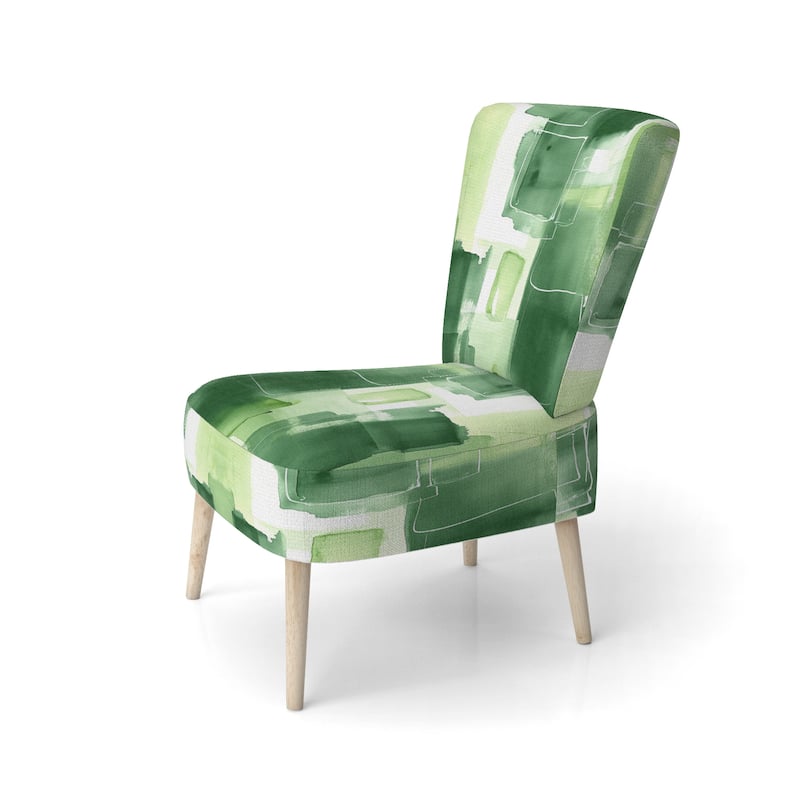 Designart "Glam Dancing Shape I" Upholstered Abstract Accent Chair - Modern Arm Chair For Living Room