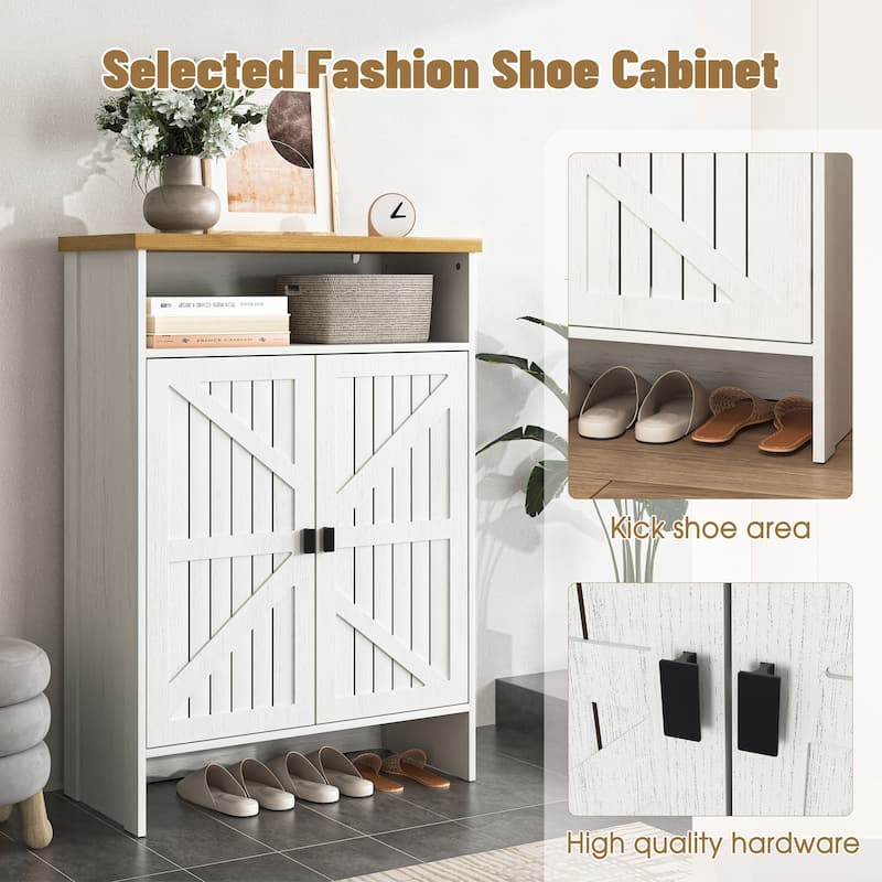 Modern Minimalist MDF Shoe Cabinet - Sliding Door Design, 31.5*13.7*47 Inches