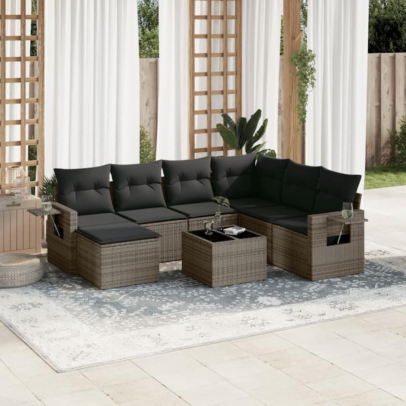 vidaXL Garden Sofa Set - Grey Without table