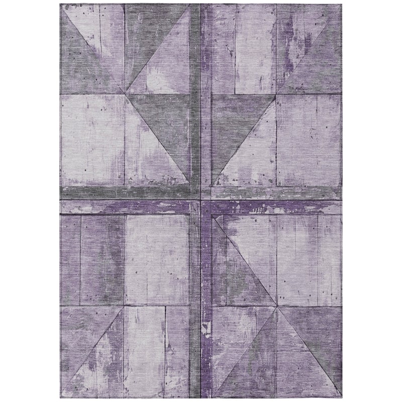 HomeRoots Geometric Transitional Rectangle Outdoor Rug