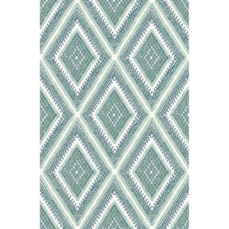 A-Street Prints Zaya Green Tribal Diamonds Wallpaper