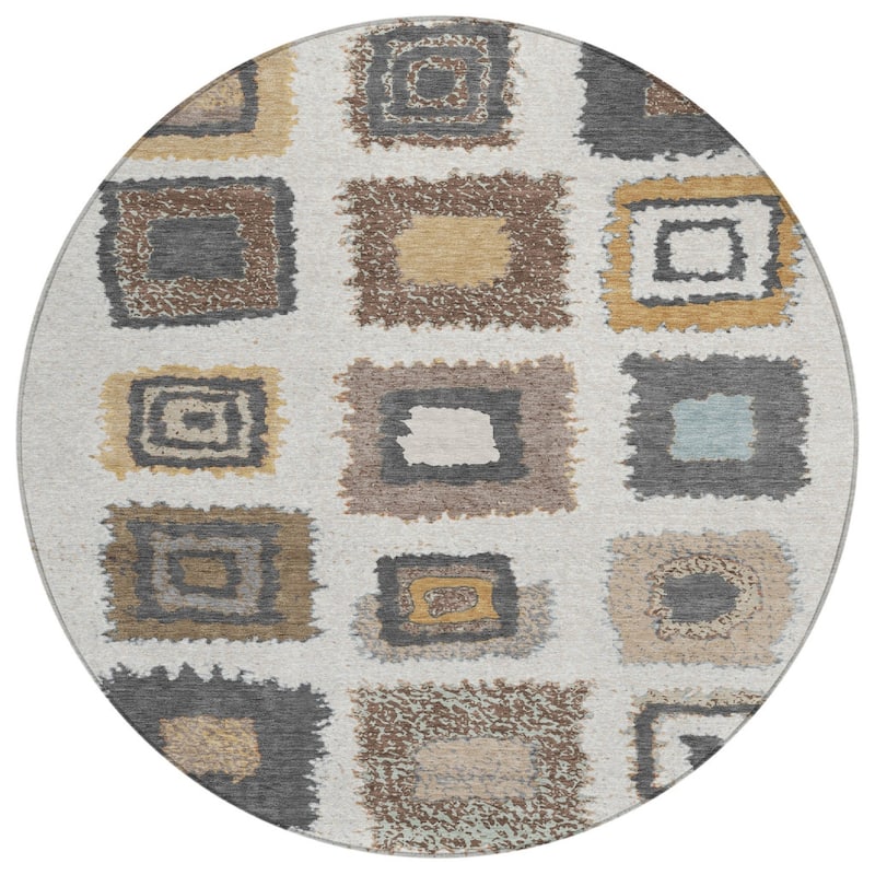 HomeRoots Geometric Transitional Rectangle Outdoor Rug