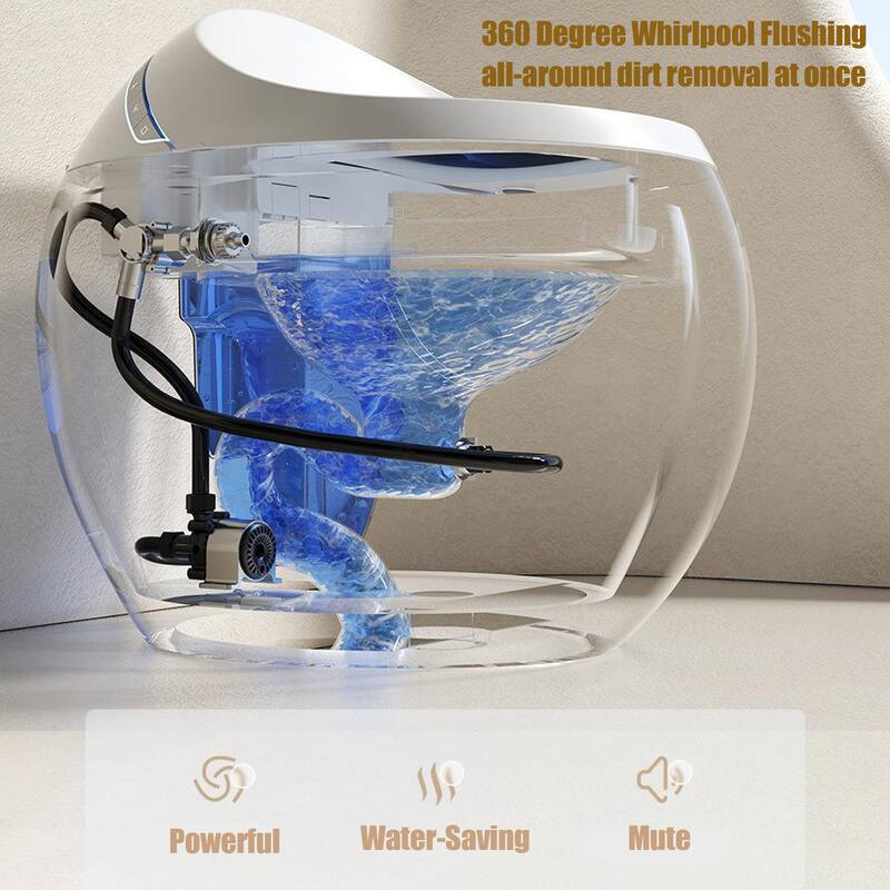 YULIKA Spherical Smart Bidet Toilet Bidet Toilet with Tank Heated Seat Auto Lid Opening Warm Water Sprayer & Dryer