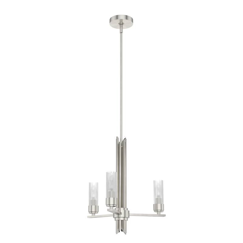 Hunter Gatz Ribbed Glass Chandelier - Dining Room, Kitchen Island, Entry - Glam, Contemporary, Transitional