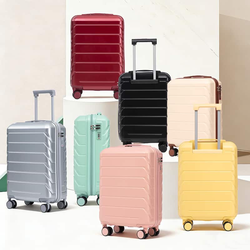 20 Inch ABS Hard Shell Travel Checked Luggage, Scratch Resistant Surface Four Multi-Directional Wheels, With Combination Lock