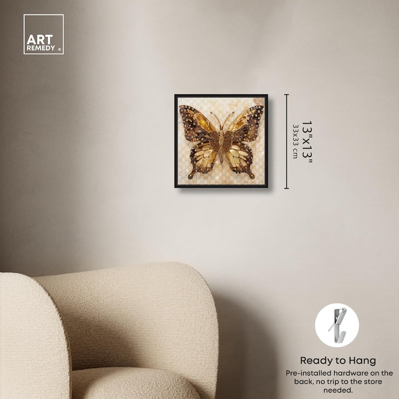 Glittering Elegant Butterfly Canvas by Art Remedy