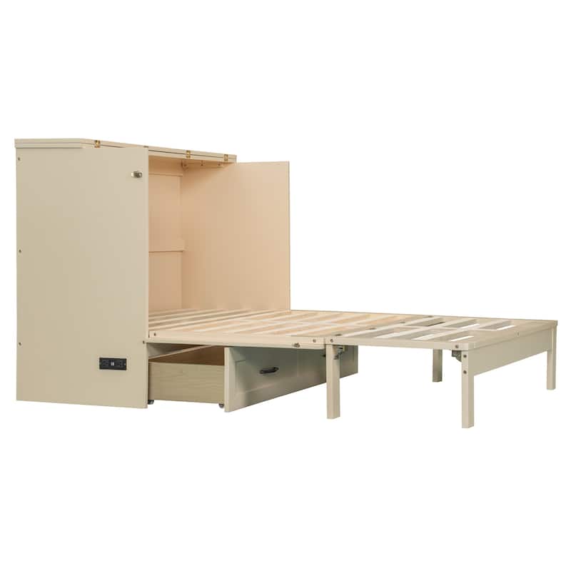 Full Size Murphy Bed with Large Drawers