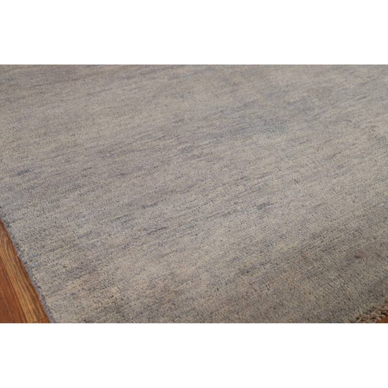 Hand Knotted Oriental 100% Wool Carpet Modern Modern Greys & Charcoal Gabbeh Area Rug - 5' 0'' X 3' 6''