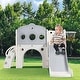 preview thumbnail 20 of 53, 7-in-1 Toddler Slide Set - Spaceship Playset with Slide, Arch Tunnel, Basketball Hoop, and Toy Storage