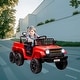 preview thumbnail 1 of 20, 4WD Kids Electric Ride On Car with Back Trailer, Soft Start, Music, LED Light, and Parent Remote for Safe and Fun Adventure Red