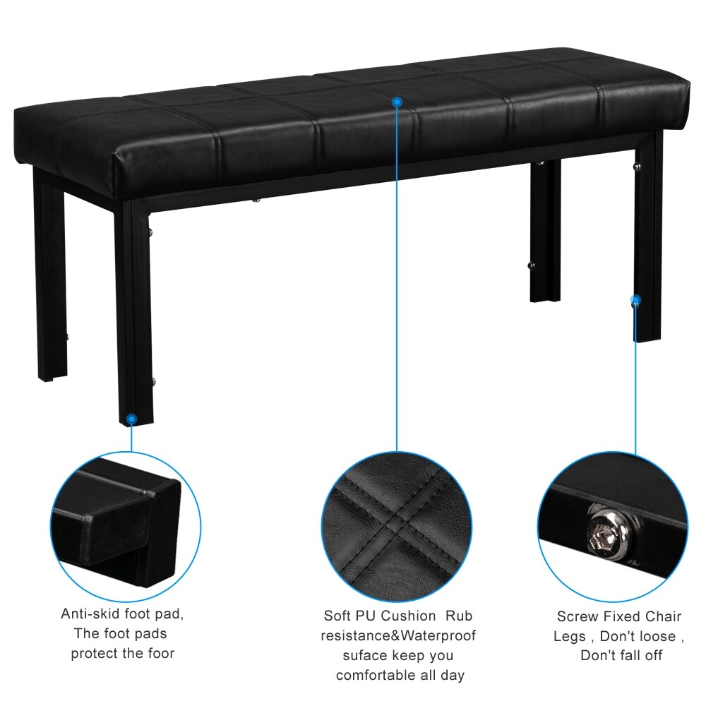 Shop Black Friday Deals On 119x39x46cm Faux Leather Cushion Dining Bench 3 Seater Overstock 32143977