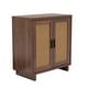 preview thumbnail 24 of 26, Wood Accent Cabinet Sideboard Buffet with Rattan Doors