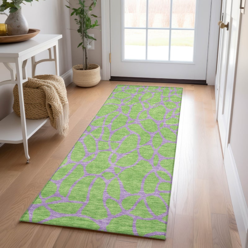 Machine Washable Indoor/ Outdoor Contemporary Chantille Rug
