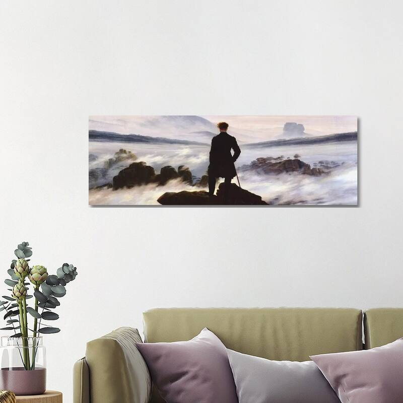 iCanvas "The Wanderer Above The Sea of Fog" by Caspar David Friedrich Canvas Print - 16x48x1.5