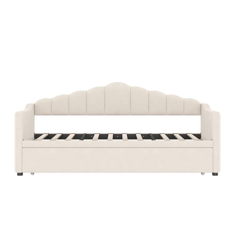 Upholstered Twin Size Daybed with Trundle