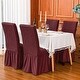 preview thumbnail 18 of 39, Subrtex Set-of-4 Stretch Dining Chair Cover Ruffle Skirt Slipcovers Wine