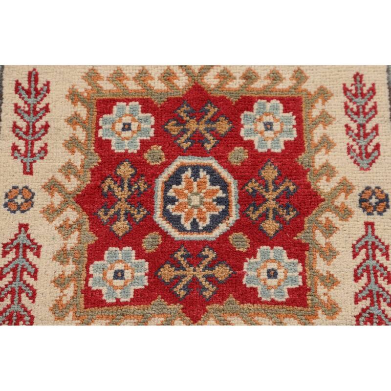 Kazak Accent Rug Hand-Knotted Traditional Beige Wool Carpet - 3'3" x 5'3"