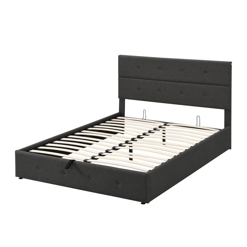 Upholstered Platform Bed with Underneath Storage