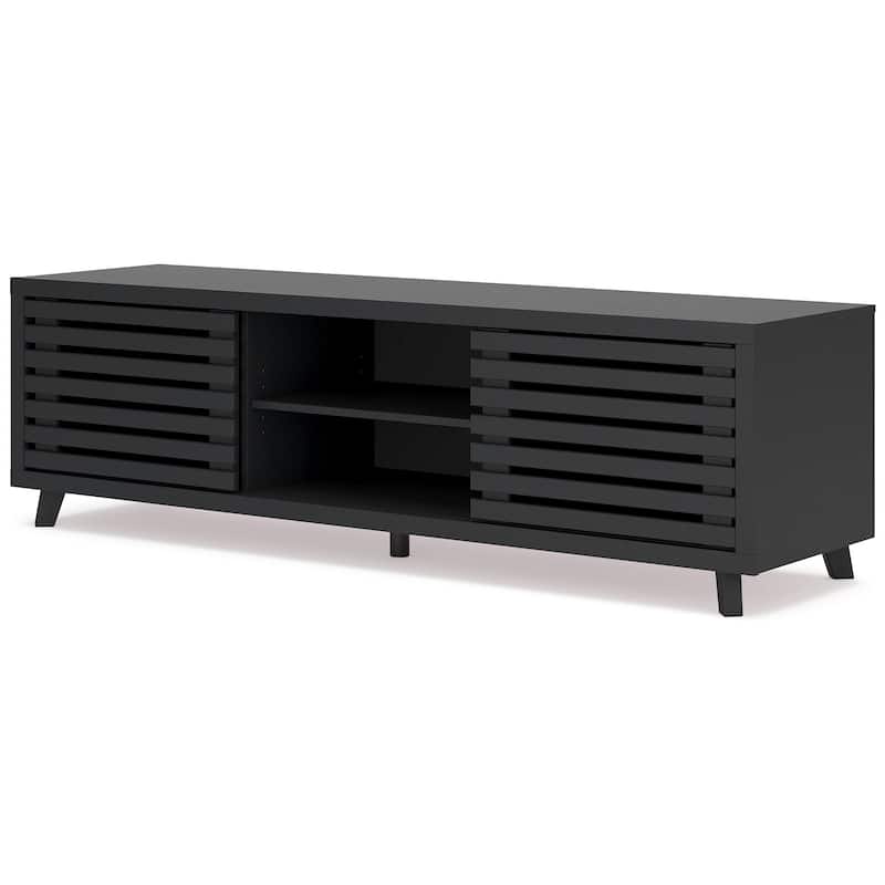 Signature Design by Ashley Danziar Black 72" TV Stand for TVs up to 82" - 72.01" W x 19.33" D x 21.14" H