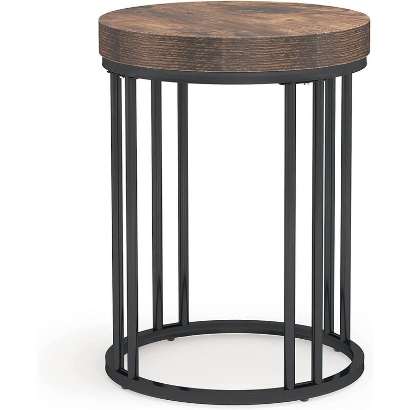 Round Side Table End Table, Modern Nightstand for Living Room Bedroom