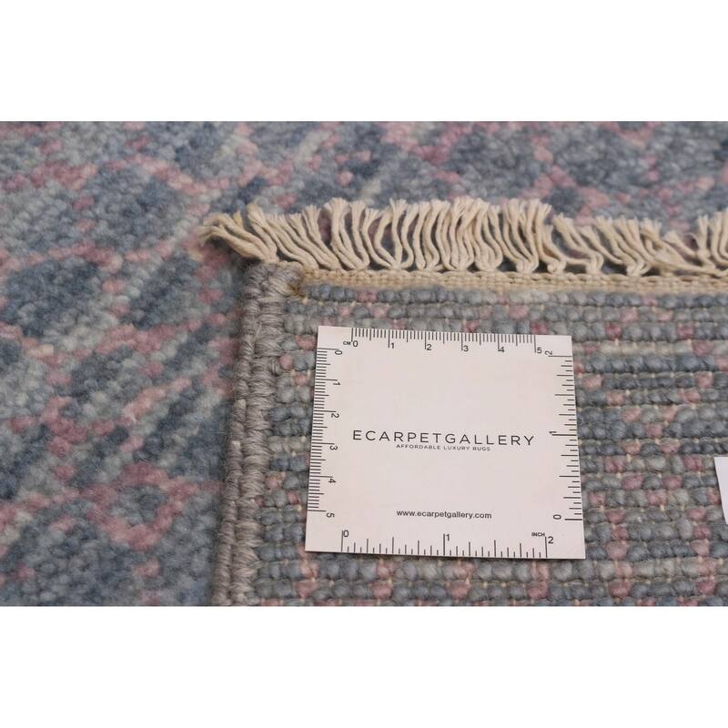 ECARPETGALLERY Hand-knotted Silk Shadow Grey Wool Rug - 5' 11" x 8' 11"
