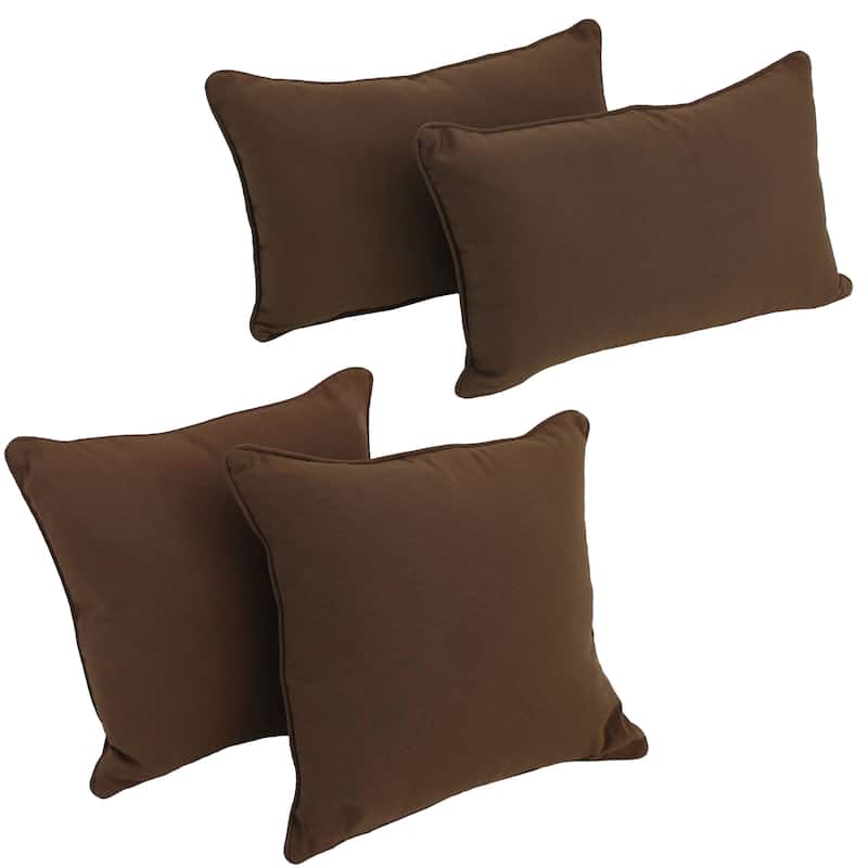 Delaney Twill 4-Piece Lumbar/Throw Pillow Set - Chocolate