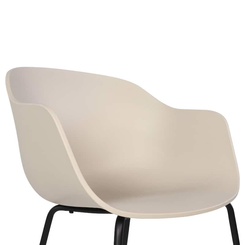 Furnish Theory Curve-K ML Indoor/Outdoor Dining Armchairs Arm Chairs w Polypropylene Shell & Powder-Coated Steel Legs (Set of 2)