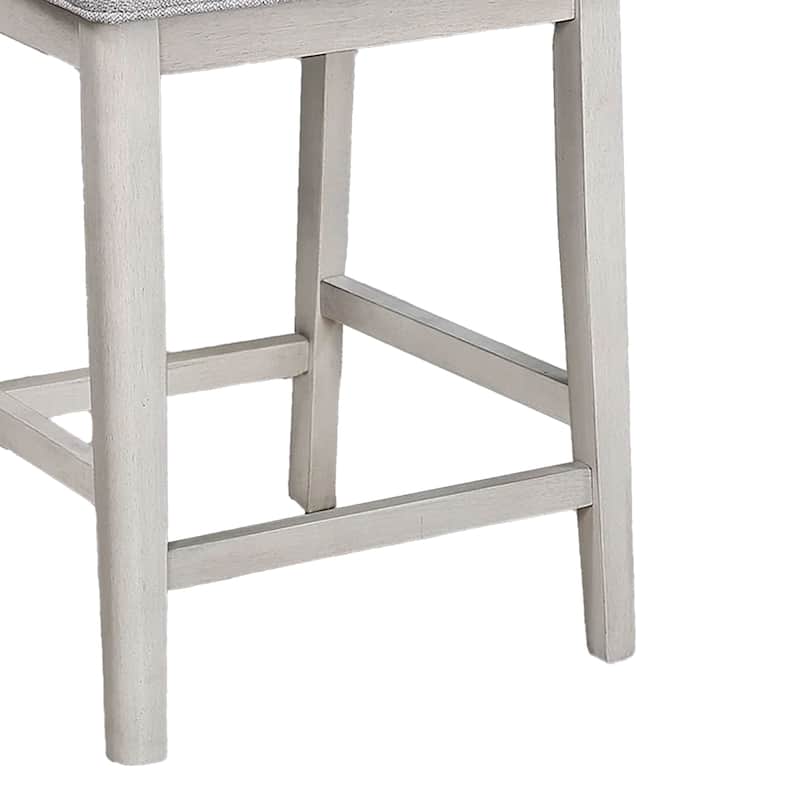 Bovo Counter Height Dining Chair Set of 2, Dove Gray, White Wood