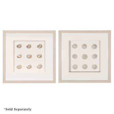 HUJI Handmade Pearlescent Sea Shell Shadow Box Wall Decor for Bathroom Bedroom