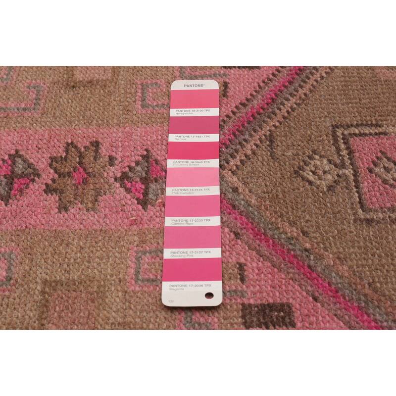 ECARPETGALLERY Hand-knotted Konya Anatolian Pink Wool Rug - 3'7 x 9'8