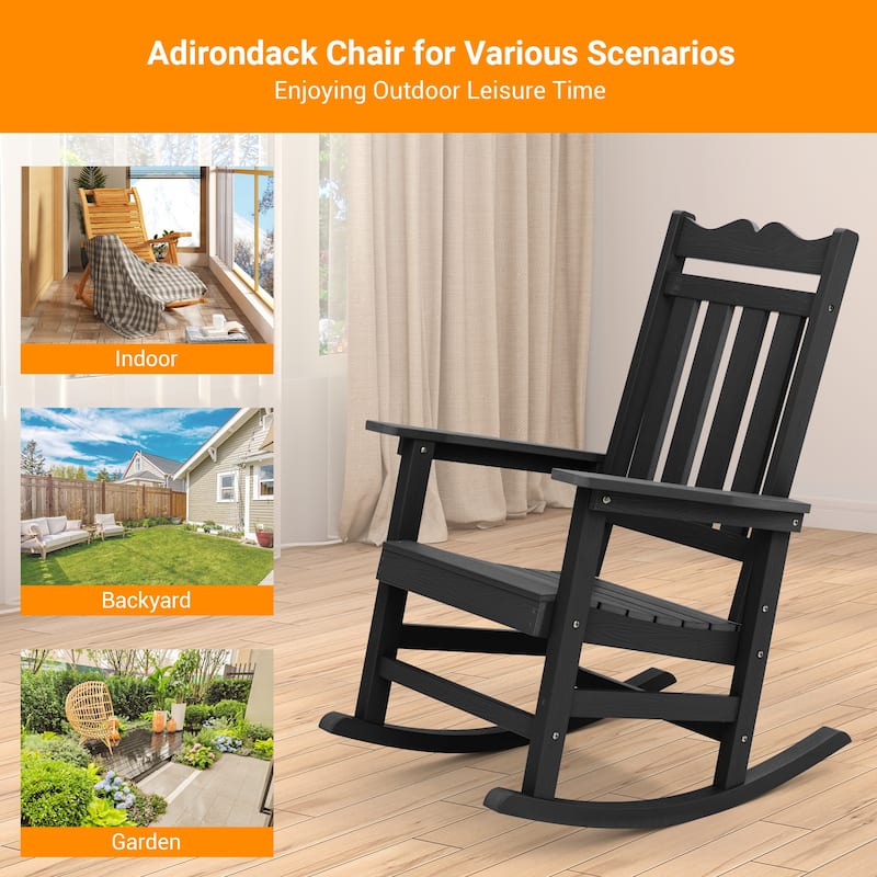 BONOSUKI Outdoor Adirondack Rocking Chair,Fire Pit Chair-Set of 2